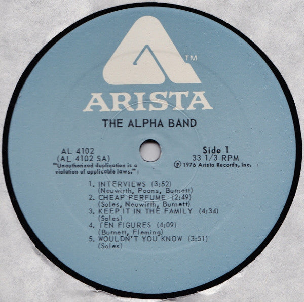 The Alpha Band : The Alpha Band (LP, Album, PRC)