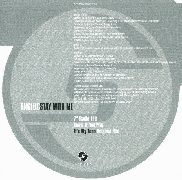 Angelic : Stay With Me (CD, Single)