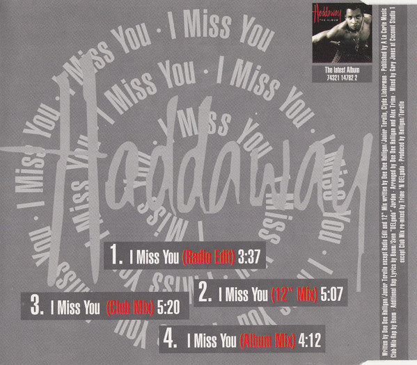 Haddaway : I Miss You (CD, Maxi)
