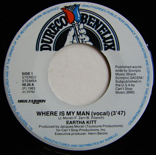 Eartha Kitt : Where Is My  Man (7", Single)