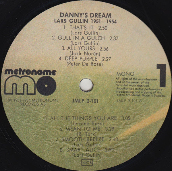 Lars Gullin : Danny's Dream - Lars Gullin 1951-1954 (2xLP, Comp, RM)