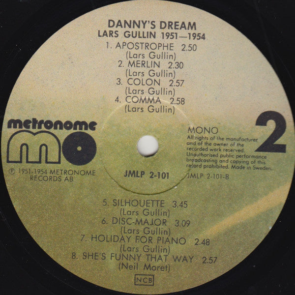 Lars Gullin : Danny's Dream - Lars Gullin 1951-1954 (2xLP, Comp, RM)