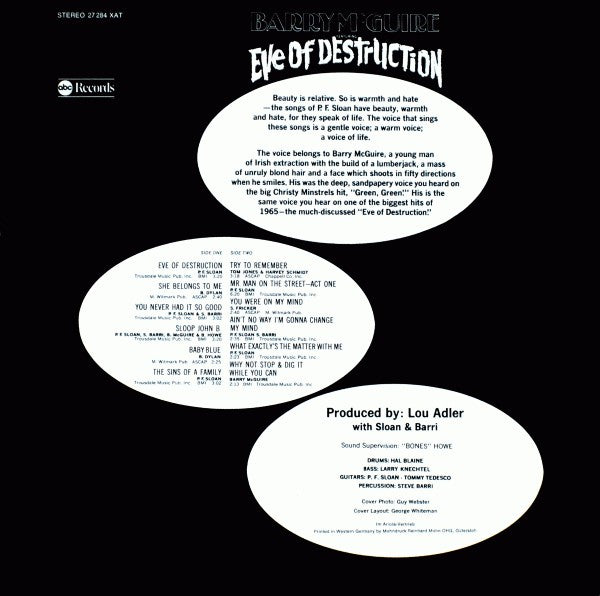 Barry McGuire : Eve Of Destruction (LP, Album, RE)