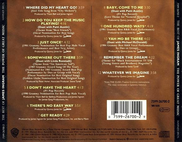 James Ingram : The Best Of James Ingram / The Power Of Great Music (CD, Comp, RP)