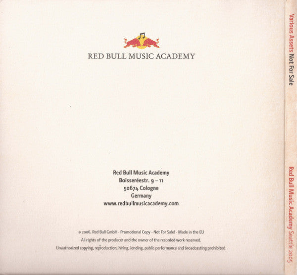 Various : Various Assets - Not For Sale: Red Bull Music Academy Seattle 2005 (2xCD, Comp, Promo)