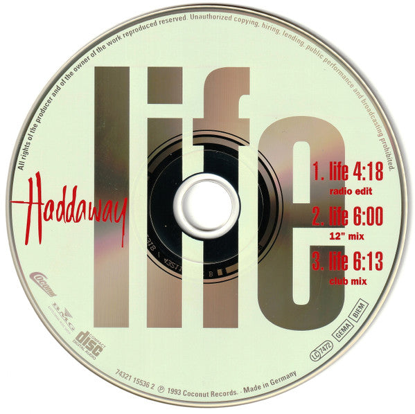 Haddaway : Life (CD, Maxi)