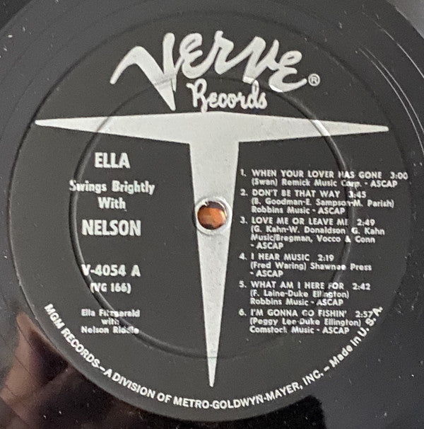 Ella Fitzgerald - Nelson Riddle : Ella Swings Brightly With Nelson (LP, Album, Mono, Wad)
