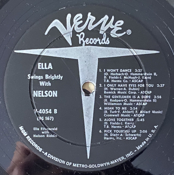 Ella Fitzgerald - Nelson Riddle : Ella Swings Brightly With Nelson (LP, Album, Mono, Wad)