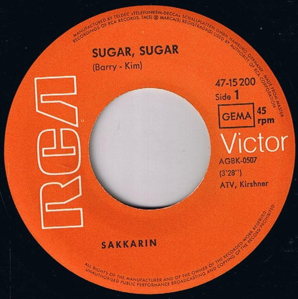 Sakkarin : Sugar Sugar (7", Single, Mono)