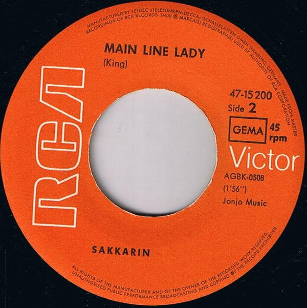 Sakkarin : Sugar Sugar (7", Single, Mono)