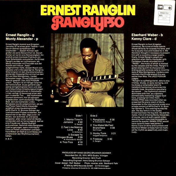 Ernest Ranglin : Ranglypso (LP, Album)