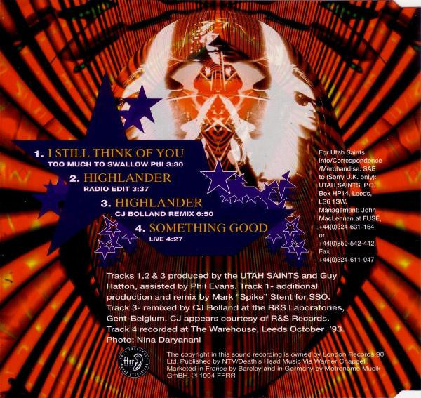 Utah Saints : I Still Think Of You (CD, Single)