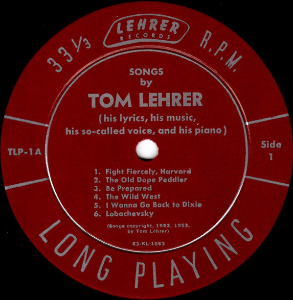 Tom Lehrer : Songs By Tom Lehrer (10", RE, Hol)