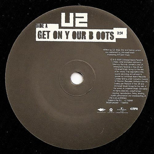 U2 : Get On Your Boots (7", Single)