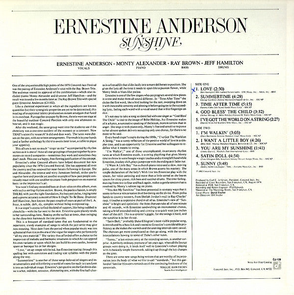 Ernestine Anderson : Sunshine (LP, Album)