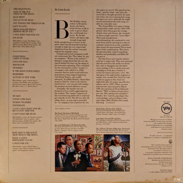 Billie Holiday : The First Verve Sessions (2xLP, Comp, Ter)