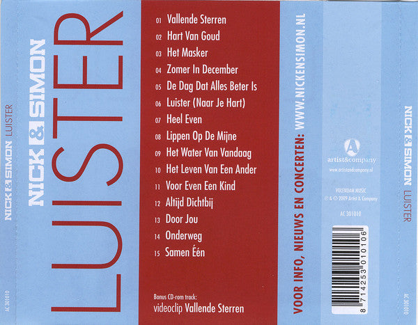 Nick & Simon : Luister (CD, Album, Enh)