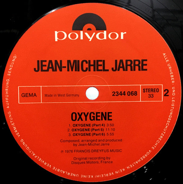 Jean-Michel Jarre : Oxygene (LP, Album)
