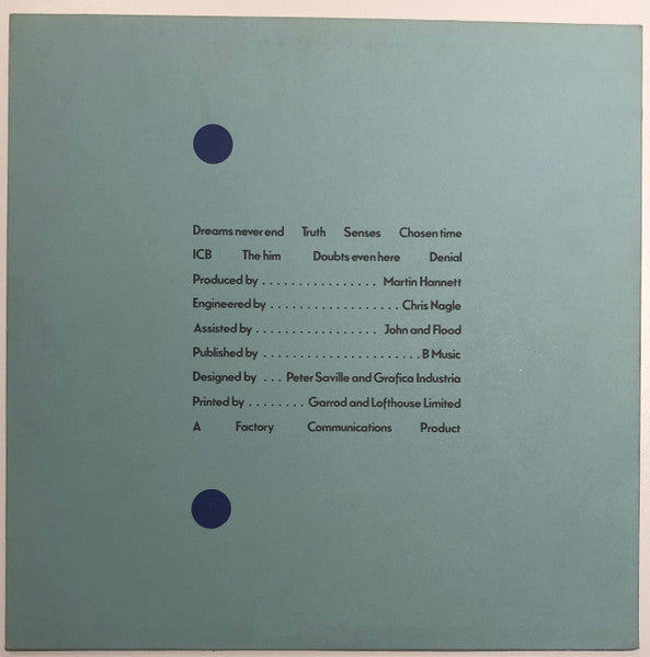 New Order : Movement (LP, Album, A2,)