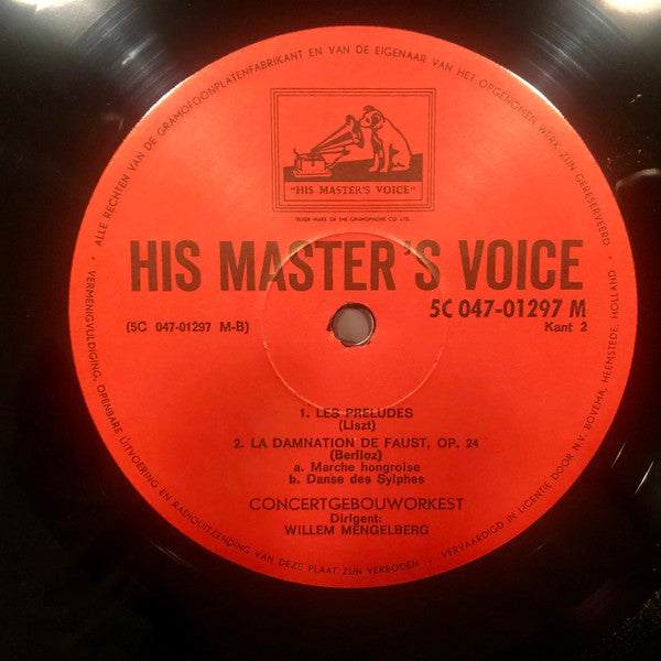 Willem Mengelberg, Concertgebouworkest / Ludwig van Beethoven, Gustav Mahler, Edvard Grieg, Franz Liszt, Hector Berlioz : 1 (LP, Comp, Mono)