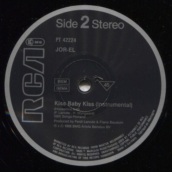 Jor-El (2) : Kiss Baby Kiss (12")