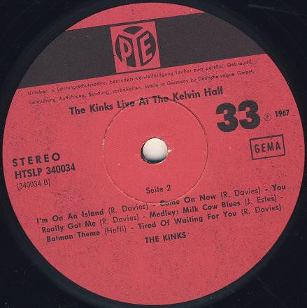 The Kinks : Live At The Kelvin Hall (LP, Album)