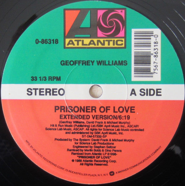 Geoffrey Williams : Prisoner Of Love (12")