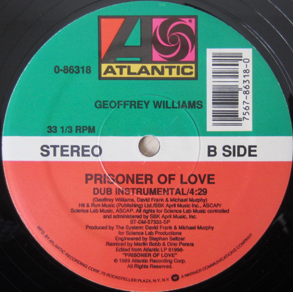 Geoffrey Williams : Prisoner Of Love (12")