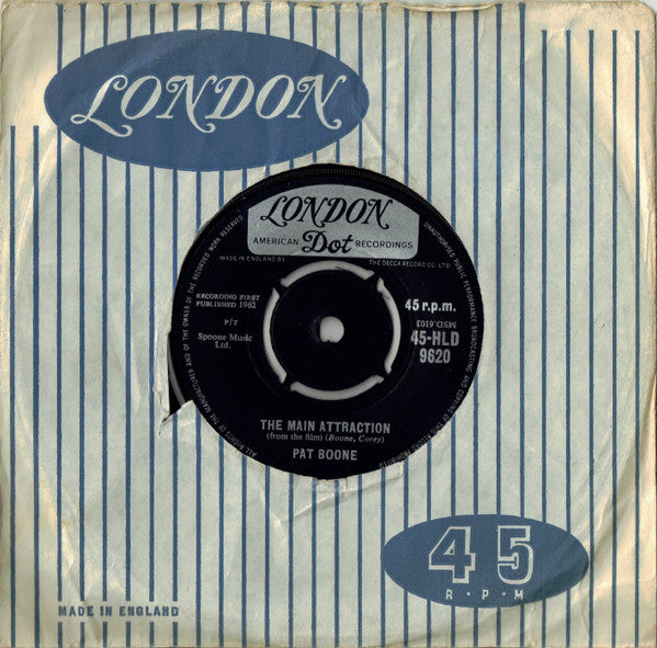 Pat Boone : The Main Attraction (7", Single, RP)