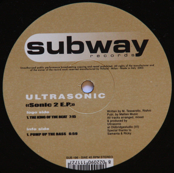 Ultrasonic (3) : Sonic 2 E.P. (12", EP)
