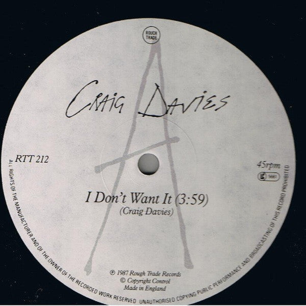 Craig Davies : I Don't Want It (12")