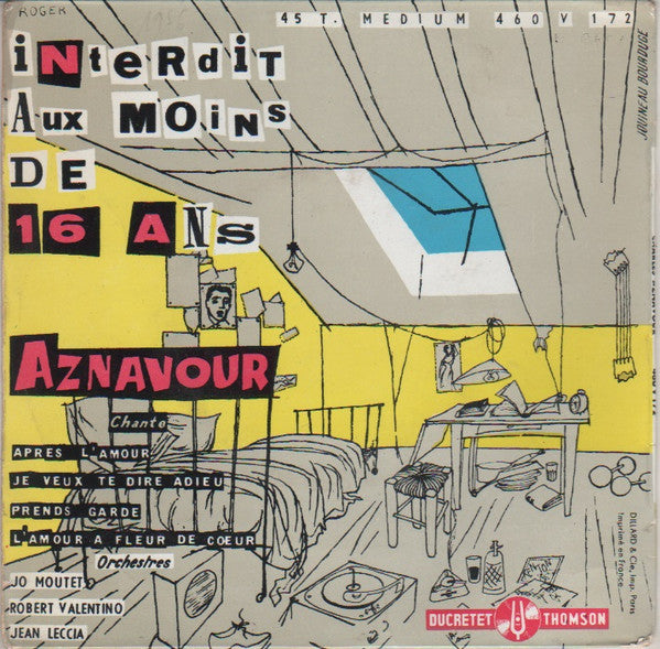 Aznavour* : Interdit Aux Moins De 16 Ans (7", EP, RE)