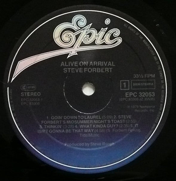 Steve Forbert : Alive On Arrival (LP, Album, RE)
