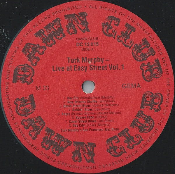 Turk Murphy's Jazz Band : Live At Easy Street (LP, Mono)