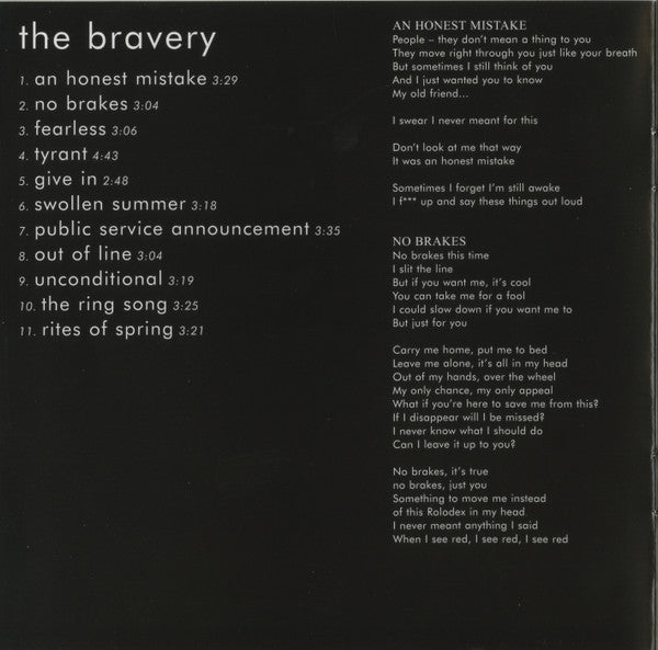 The Bravery : The Bravery (CD, Album, Enh)