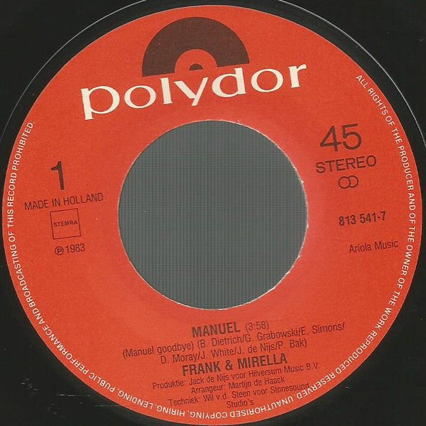 Frank & Mirella : Manuel (7", Single)