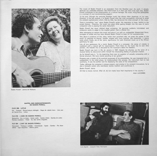 Baden Powell : Vol.3 - Le Génie De Baden Powell (LP, Album, RE)
