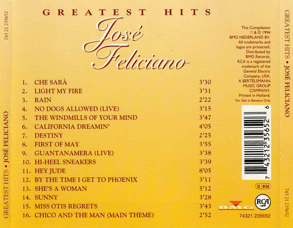 José Feliciano : Greatest Hits (CD, Comp)