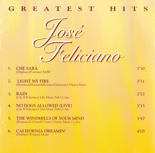 José Feliciano : Greatest Hits (CD, Comp)