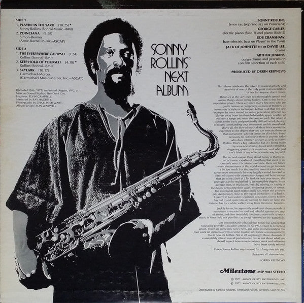 Sonny Rollins : Next Album (LP, Album, RE)