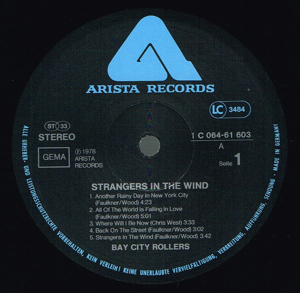 Bay City Rollers : Strangers In The Wind (LP, Album)