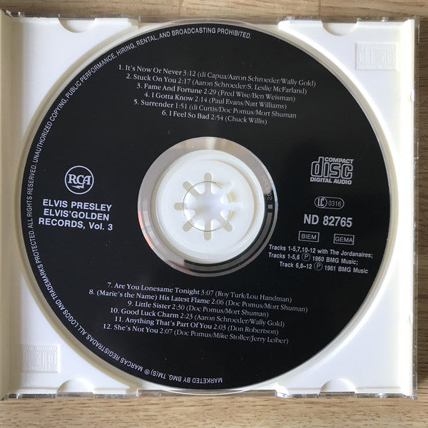 Elvis Presley : Elvis' Golden Records, Vol.3 (CD, Comp, RE)