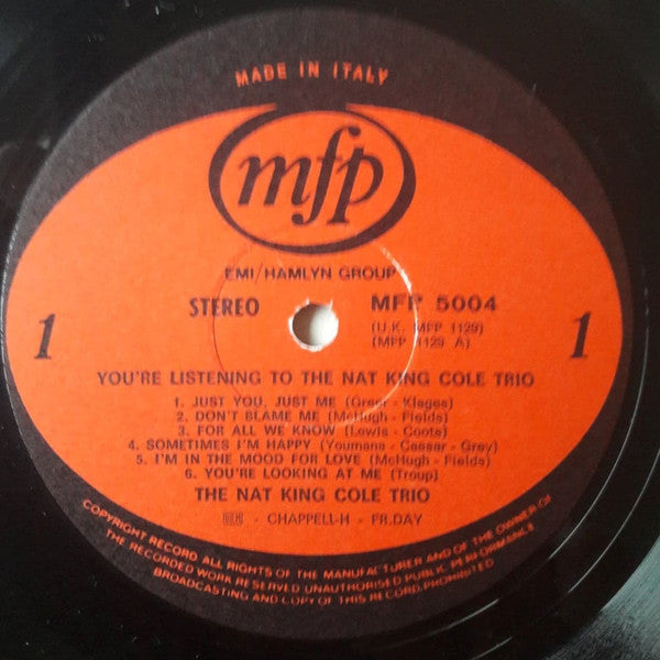 Nat King Cole And The Nat King Cole Trio : You're Listening To The Nat King Cole Trio (LP, Album, Comp)