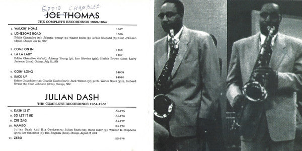 Eddie Chamblee, Julian Dash, Joe Thomas (3) : The Complete Recordings 1953-54 (EC) / 1954-55 (JD) / 1951-1952 (JT) (CD, Comp)