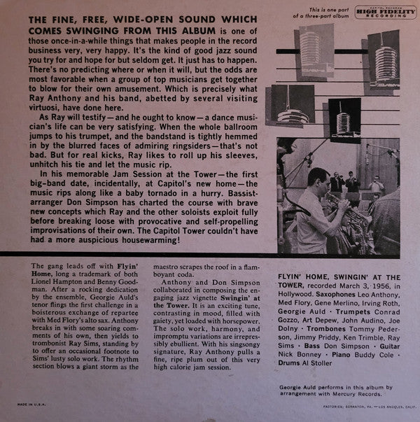 Ray Anthony : Jam Session At The Tower, Part 1 (7", EP, Scr)