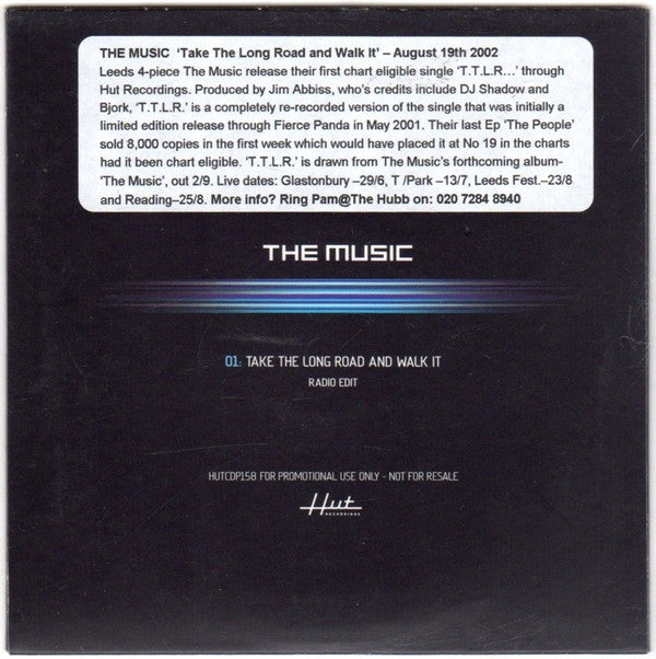 The Music : Take The Long Road And Walk It (CD, Single, Promo)