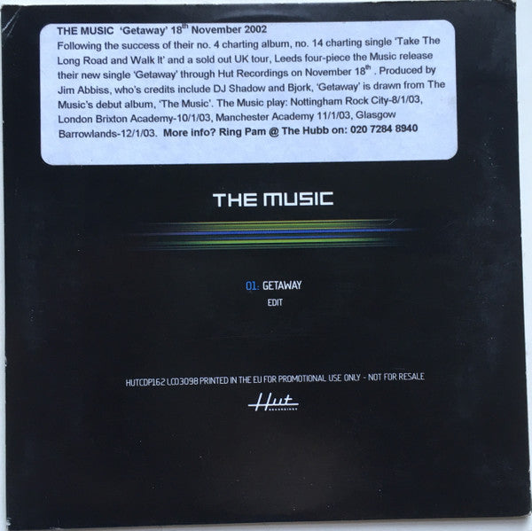 The Music : Getaway (CD, Single, Promo)