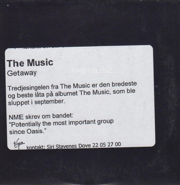 The Music : Getaway (CD, Single, Promo)