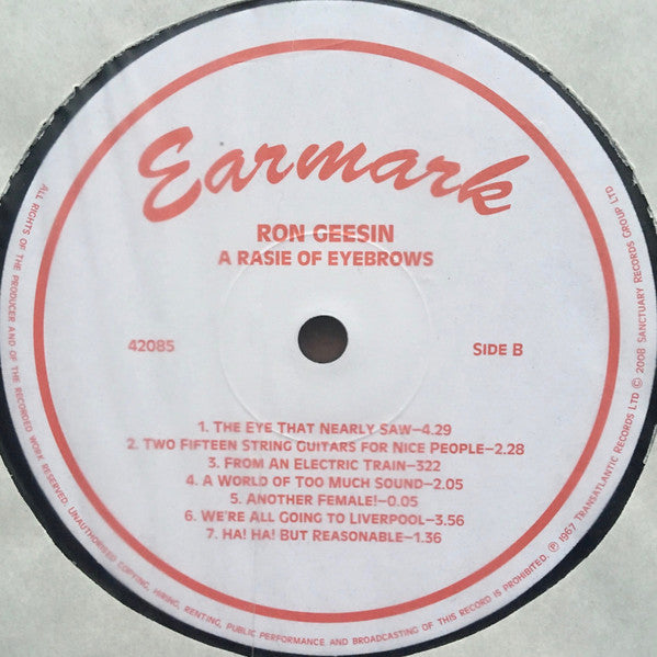 Ron Geesin : A Raise Of Eyebrows (LP, Album, RE, 180)
