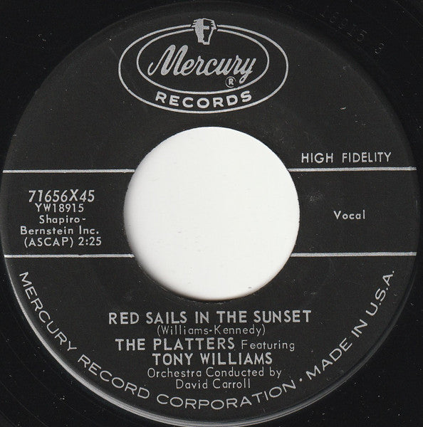 The Platters : Red Sails In The Sunset / Sad River (7", Mono, pic)
